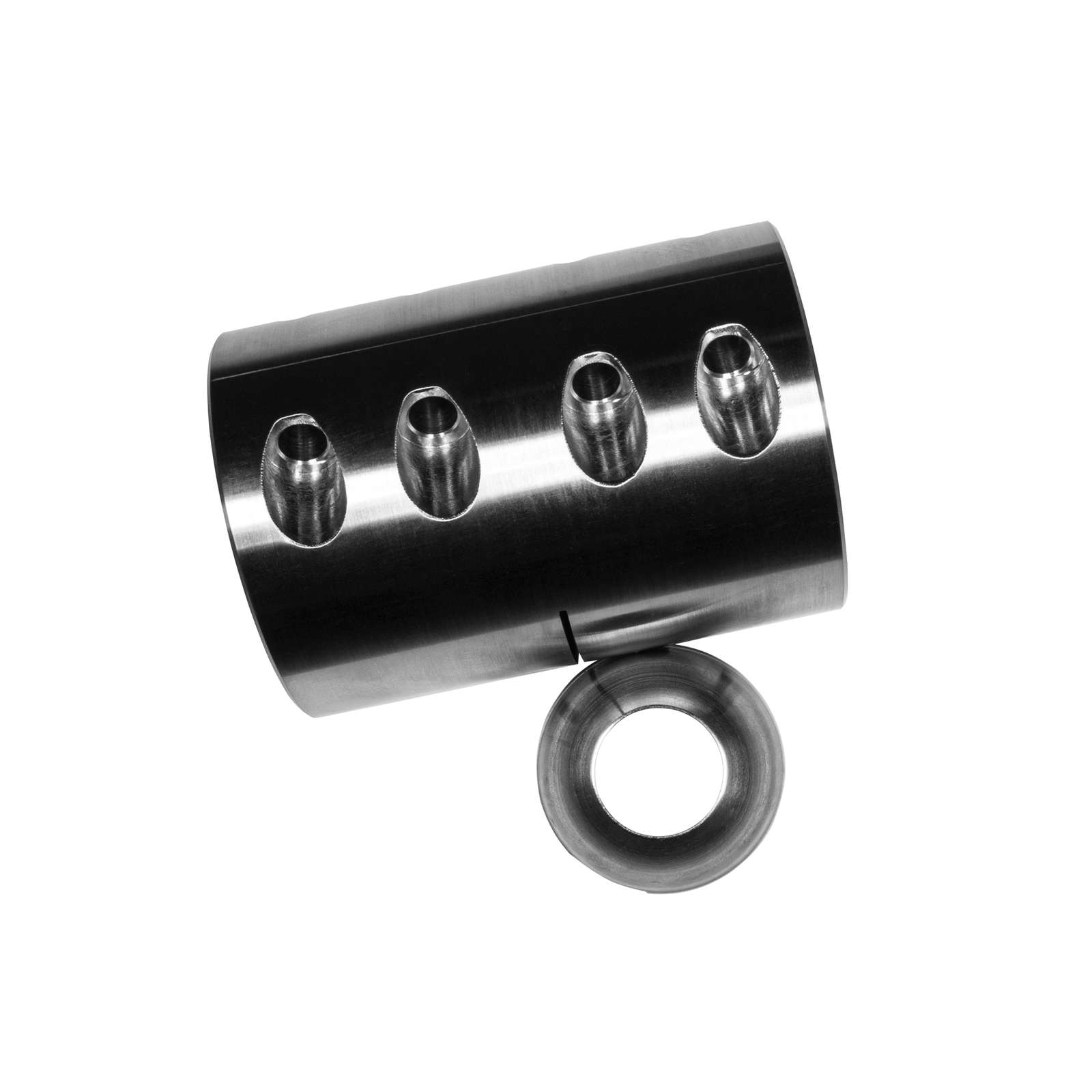 CNC-gefertigtes Drehteil mit Bohrungen – hochwertiges Klemmstück aus der CNC-Produktion